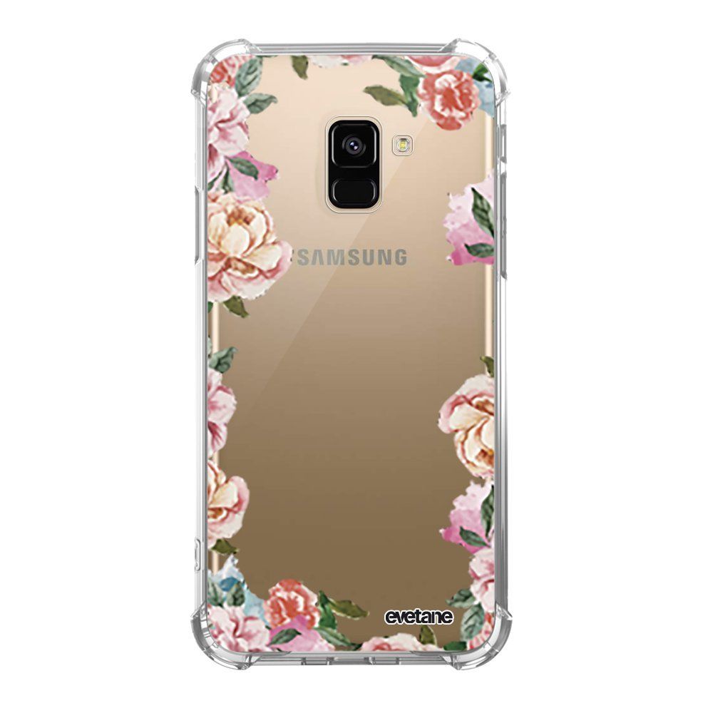 Evetane - Coque Samsung Galaxy A8 2018 anti-choc souple avec angles renforcés Flowers Evetane - Coque, étui smartphone