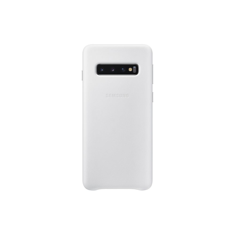 Samsung - Coque Cuir Galaxy S10 - Blanc - Coque, étui smartphone