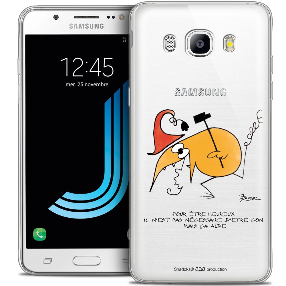 Caseink - Coque Housse Etui Samsung Galaxy J7 2016 (J710) [Crystal HD Collection Les Shadoks ? Design Pour Être Heureux - Rigide - Ultra Fin - Imprimé en France] - Coque, étui smartphone