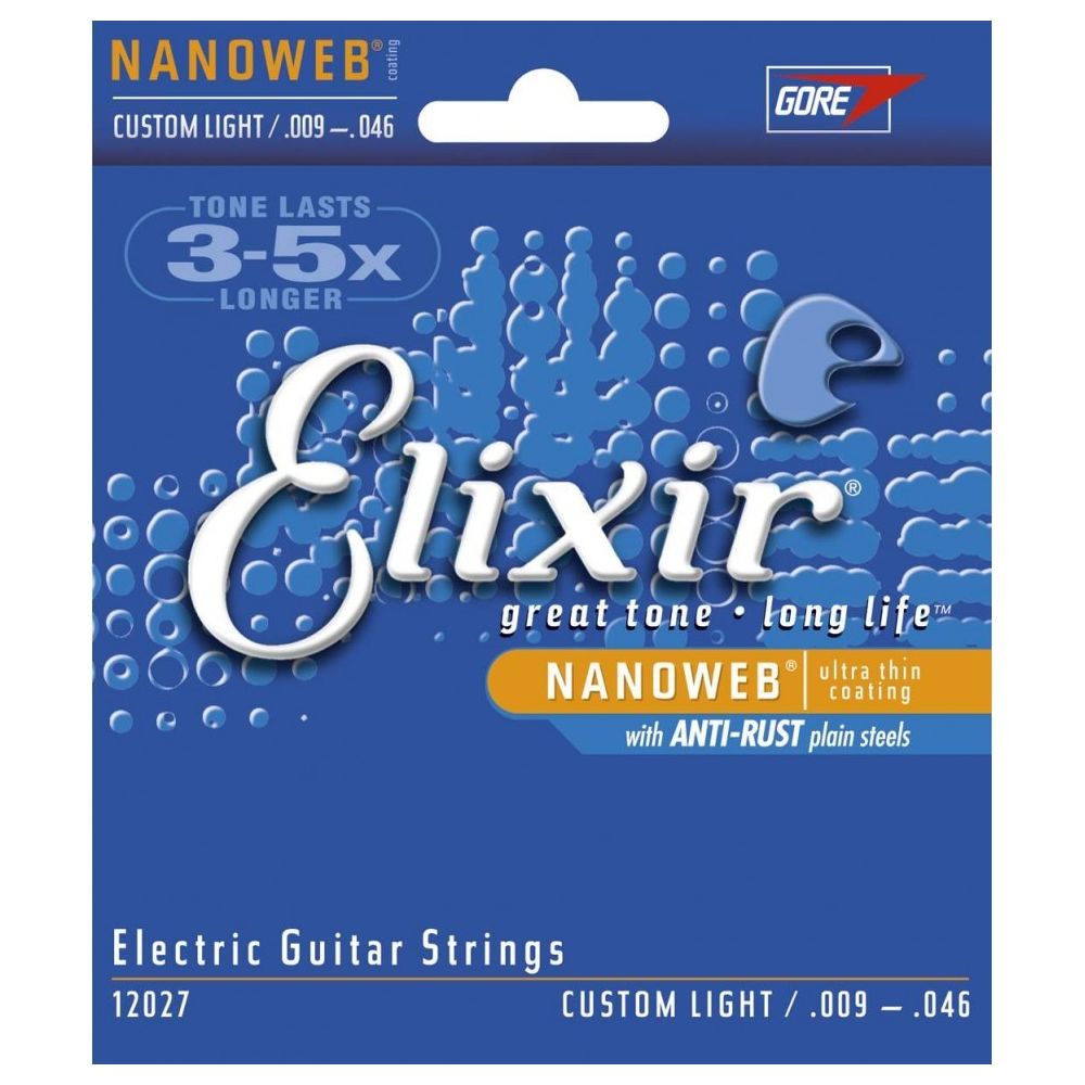 Elixir - Elixir Nanoweb 12027 - Jeu de cordes guitare électrique 09-46 - Accessoires instruments à cordes