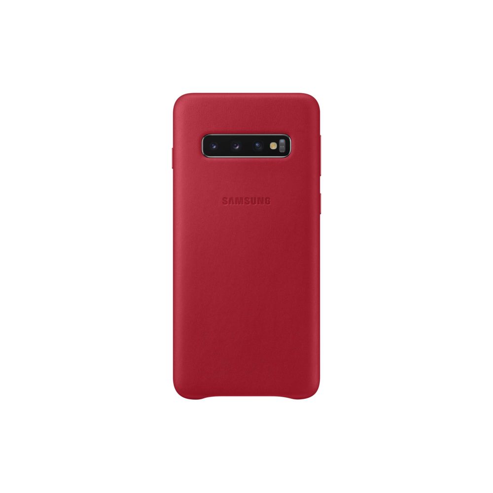 Samsung - Coque Cuir Galaxy S10 Plus - Rouge Bordeaux - Coque, étui smartphone