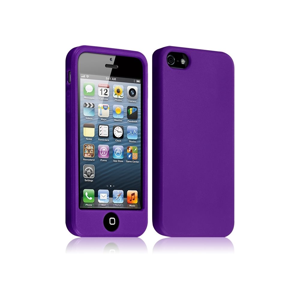 Karylax - Housse Etui Coque Silicone pour Apple Iphone 5 / 5S Couleur Violet - Autres accessoires smartphone