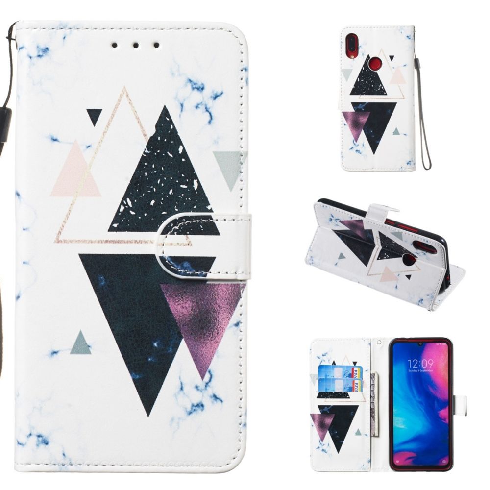 Wewoo - Coque Fashion Etui de protection en cuir pour Redmi Note 7 marbre Trigonal - Coque, étui smartphone