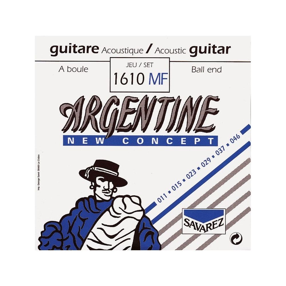 Savarez - Argentine 1610MF - Jeu de cordes à boule guitare Manouche - tirant 11-46 - Accessoires instruments à cordes