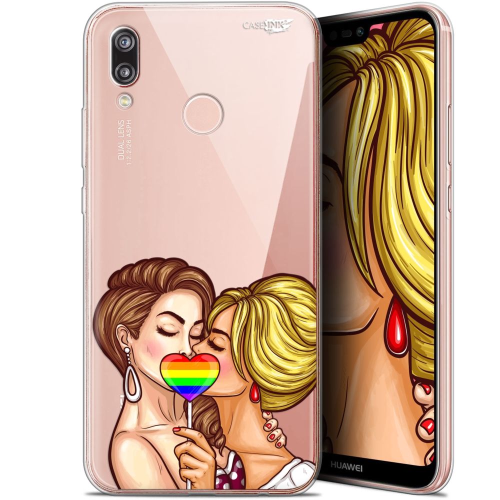 Caseink - Coque arrière Huawei P20 Lite (5.84 ) Gel HD [ Nouvelle Collection - Souple - Antichoc - Imprimé en France] 2 Girls 1 Candy - Coque, étui smartphone