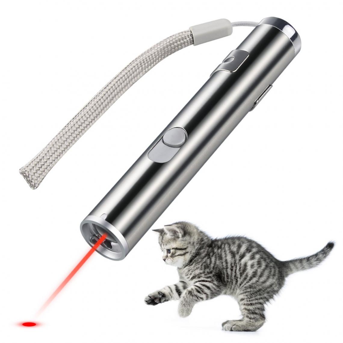 Justgreenbox - Pointeur laser de formation de chat de jouets d'animal familier rechargeable d'USB avec la lampe de poche de LED - 1269671 - Lasers