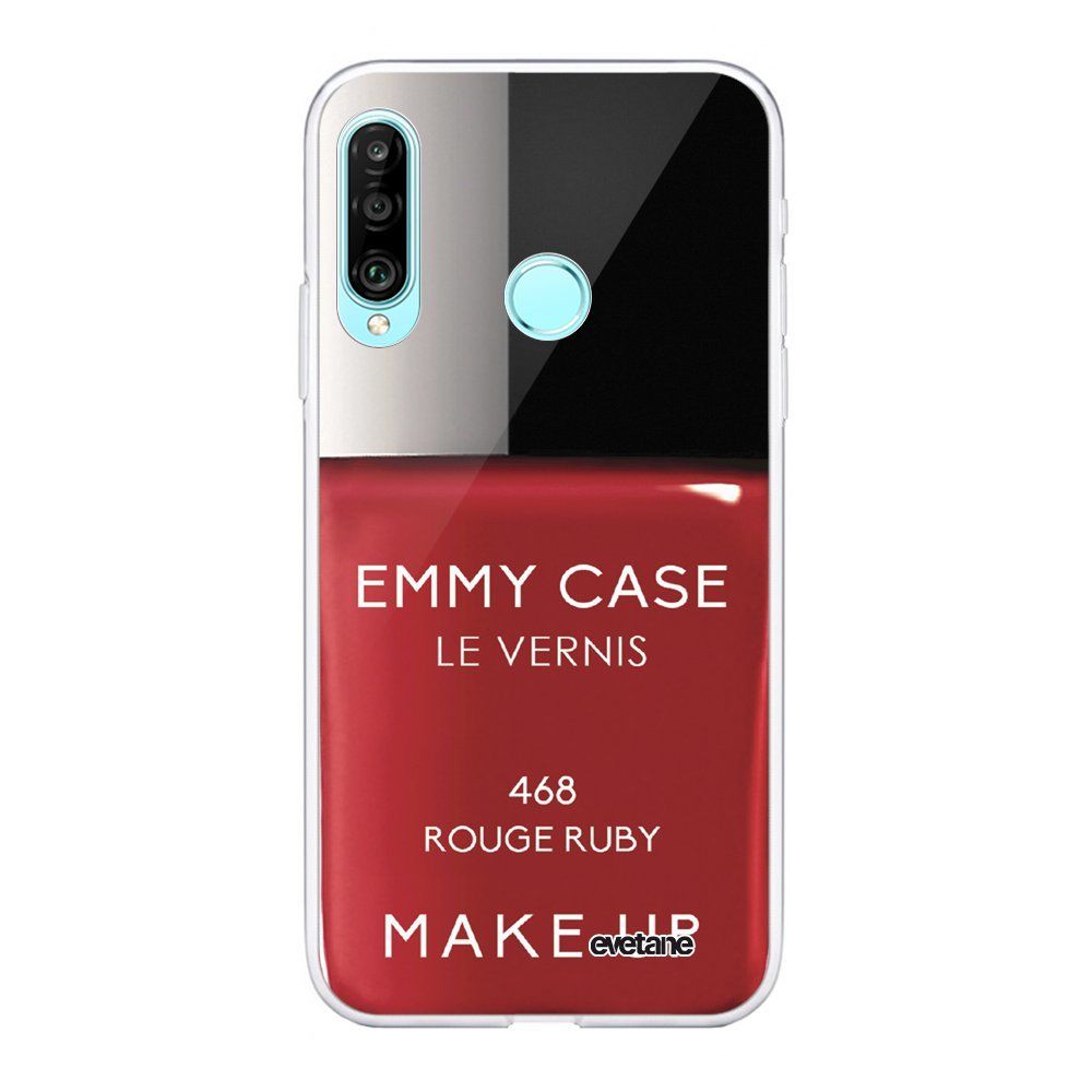 Evetane - Coque Huawei P30 Lite 360 intégrale transparente Vernis Rouge Ecriture Tendance Design Evetane. - Coque, étui smartphone