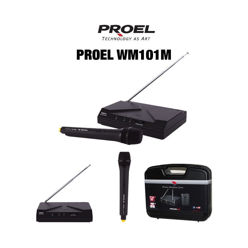 Sans Marque - Proel WM101M radio microfono wireless x presentatori karaoke animatori +bauletto - Enceintes monitoring