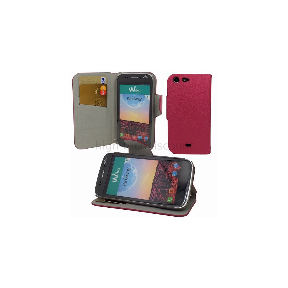 Htdmobiles - Housse etui coque pochette portefeuille pour Wiko Stairway + film ecran - ROSE - Autres accessoires smartphone