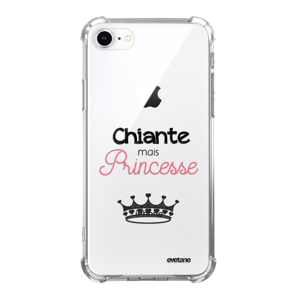 Evetane - Coque iPhone 7/8/ iPhone SE 2020 anti-choc souple avec angles renforcés transparente Chiante mais princesse Evetane - Coque, étui smartphone