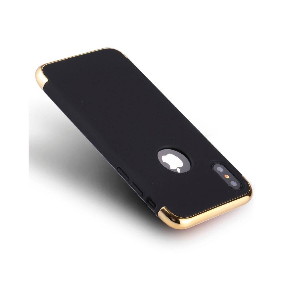 Wewoo - Coque noir pour iPhone X Trois Étape Splicing Galvanoplastie Side Protection Housse de Arrière - Coque, étui smartphone