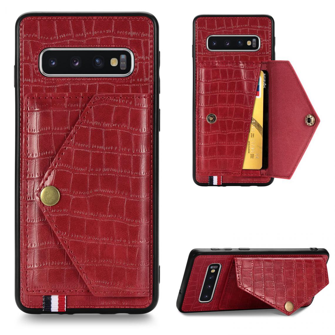 OtterBox - Housse Etui Coque de protection pour Samsung Galaxy S10 Rouge avec Porte Carte (imit Croco) [Rouge] - Coque, étui smartphone