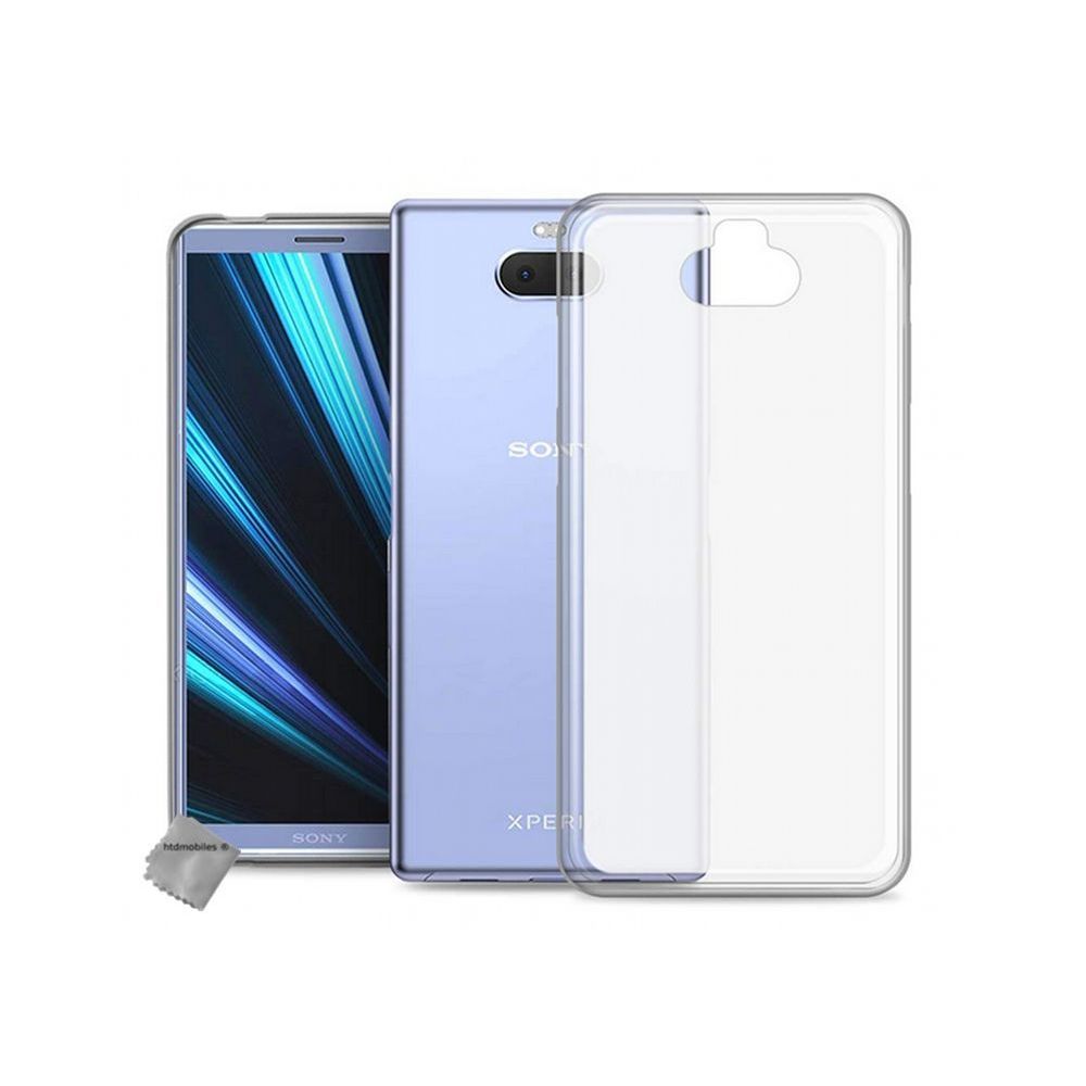 Htdmobiles - Housse etui coque pochette silicone gel fine pour Sony Xperia 10 Plus + film ecran - BLANC TRANSPARENT - Autres accessoires smartphone