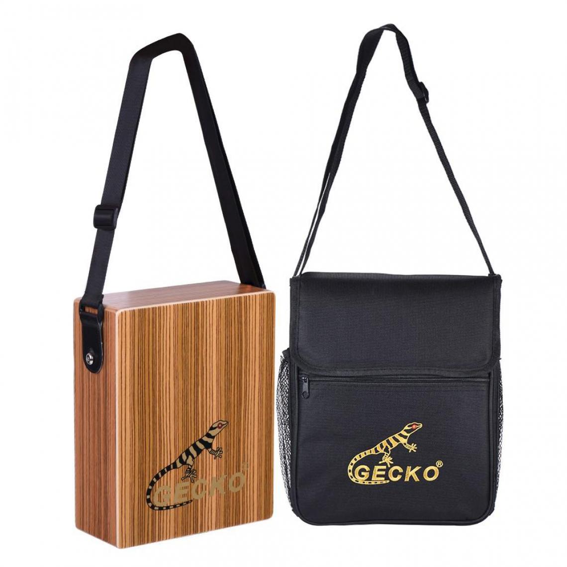 Justgreenbox - Instrument de Persussion en bois de zèbre de main de tambour de boîte de cajon de voyage portatif avec le sac de transport de courroie - T3654657597429 - Tambours