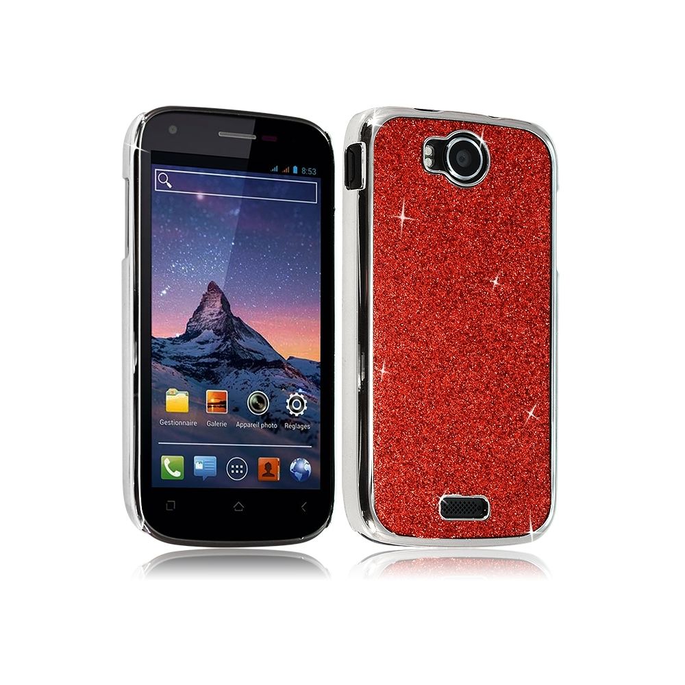 Karylax - Housse Etui Coque Rigide pour Wiko Cink Peax Style Paillette Couleur Rouge - Autres accessoires smartphone