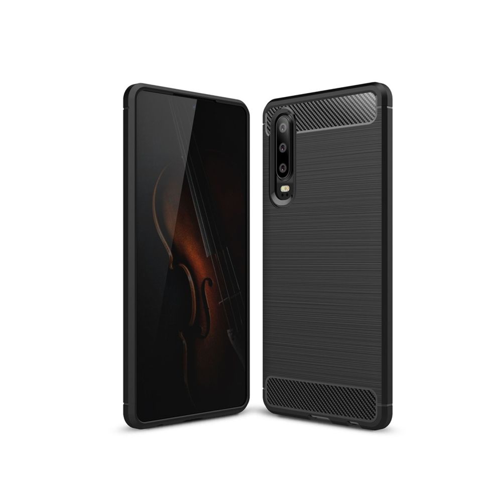 Wewoo - Coque en TPU antichoc fibre de carbone texture brossée pour HuP30 (Noir) - Coque, étui smartphone