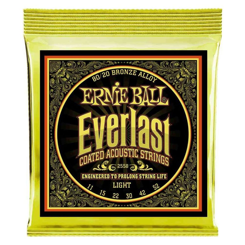 Ernie Ball - Ernie Ball 2558 - Jeu de cordes acoustiques - Everlast Coated - Light 11-52 - Accessoires instruments à cordes