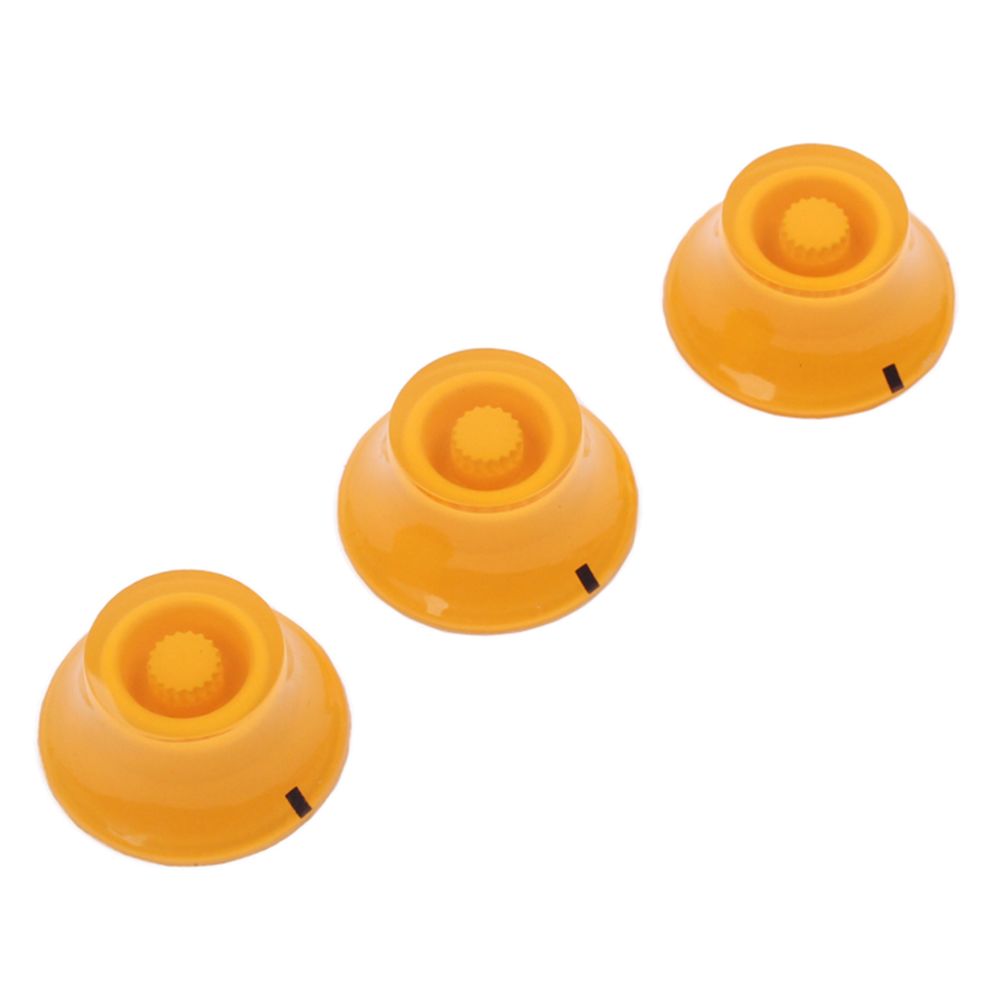 marque generique - Ensemble de 3 boutons en acrylique haut-parleur pour fender strat pièces de basse de guitare jaune - Accessoires instruments à cordes