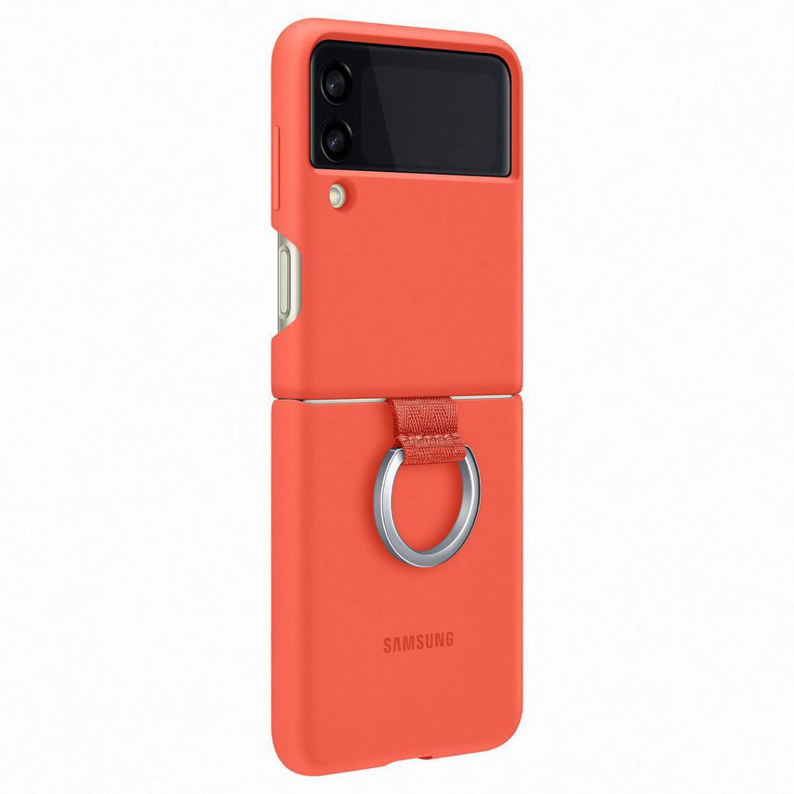 Samsung - Coque silicone avec anneau G Z FLIP3 - Corail - Coque, étui smartphone