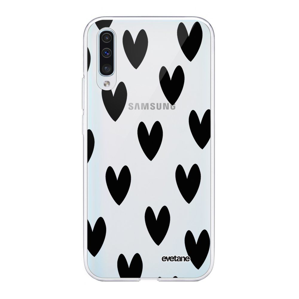 Evetane - Coque Samsung Galaxy A50 360 intégrale transparente Coeurs Noirs Ecriture Tendance Design Evetane. - Coque, étui smartphone