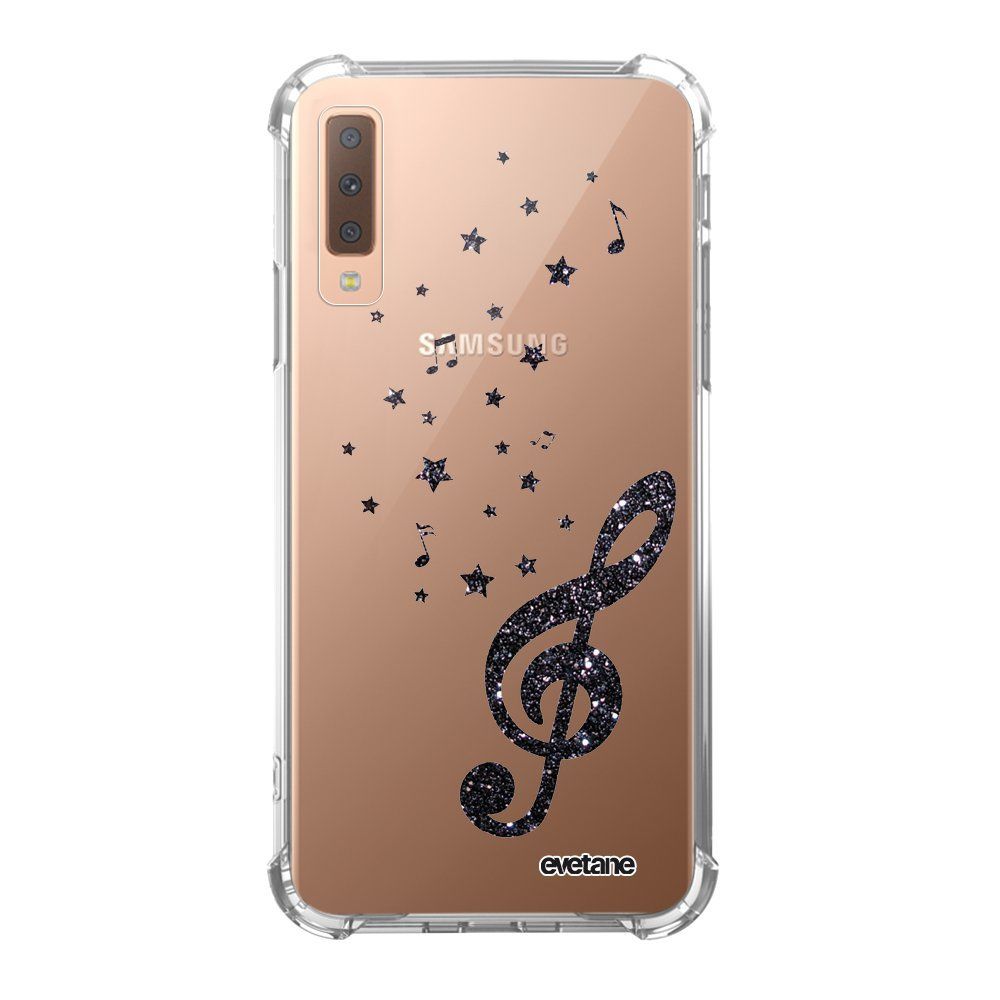 Evetane - Coque Samsung Galaxy A7 2018 anti-choc souple avec angles renforcés transparente Note de Musique Evetane - Coque, étui smartphone