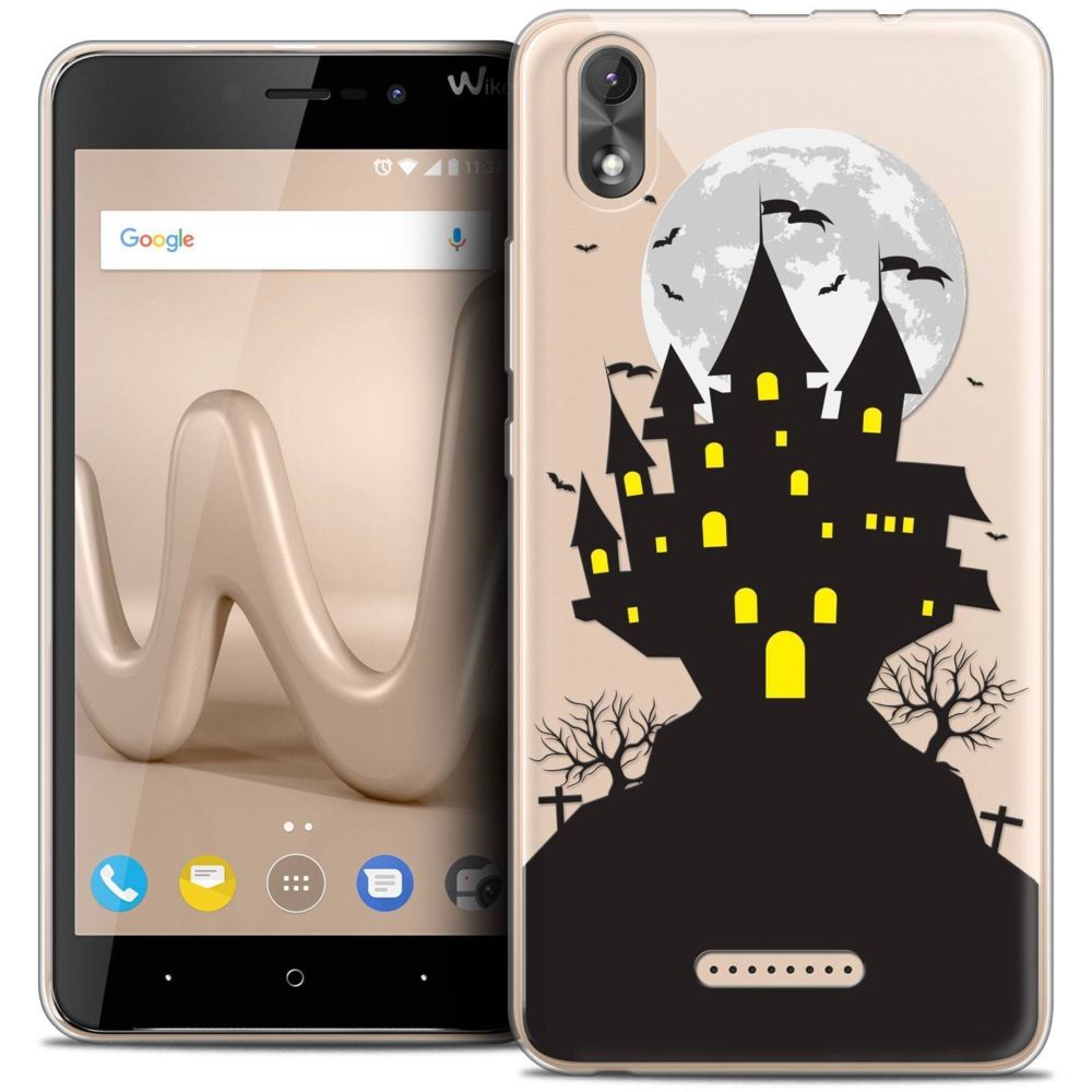 Caseink - Coque Housse Etui Wiko Lenny 4 PLUS (5.5 ) [Crystal Gel HD Collection Halloween Design Castle Scream - Souple - Ultra Fin - Imprimé en France] - Coque, étui smartphone