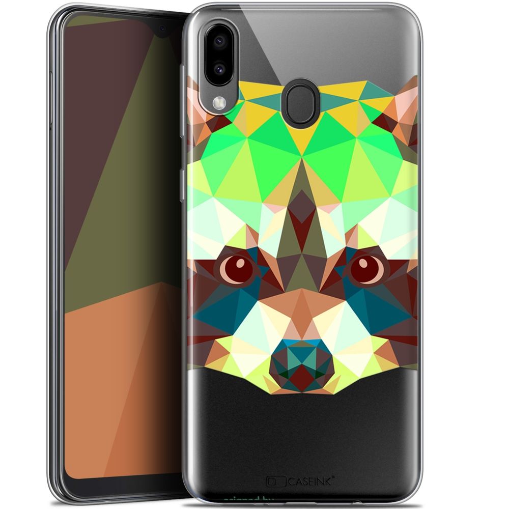 Caseink - Coque Pour Samsung Galaxy M20 (6.3 ) [Gel HD Collection Polygon Animals Design Raton Laveur - Souple - Ultra Fin - Imprimé en France] - Coque, étui smartphone