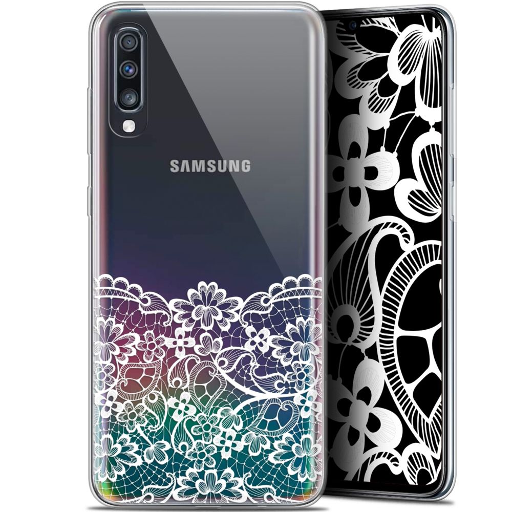 Caseink - Coque Pour Samsung Galaxy A70 (6.7 ) [Gel HD Collection Spring Design Bas dentelle - Souple - Ultra Fin - Imprimé en France] - Coque, étui smartphone