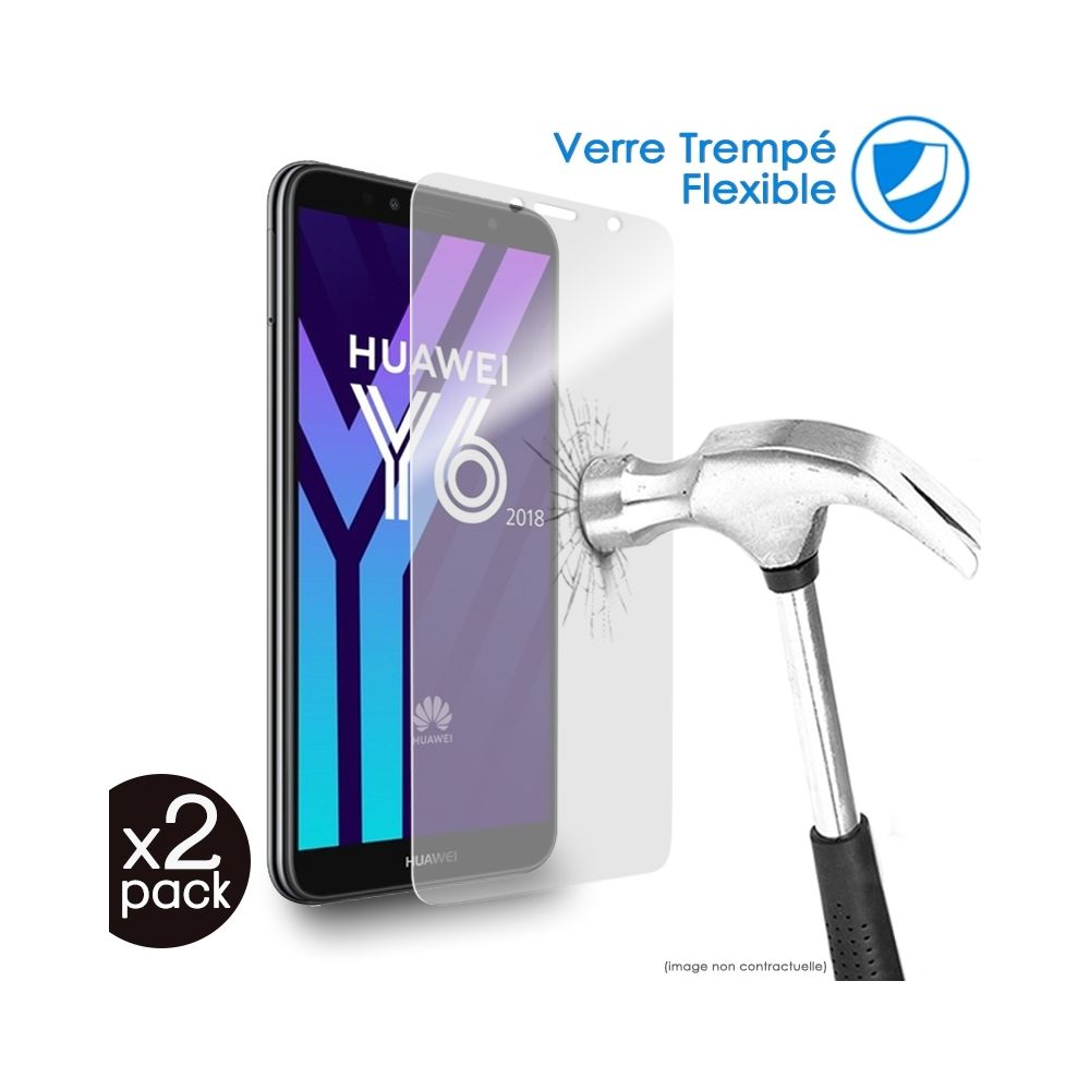 Karylax - Verre Fléxible Dureté 9H pour Smartphone Huawei Y7 2018 (Pack x2) - Protection écran smartphone