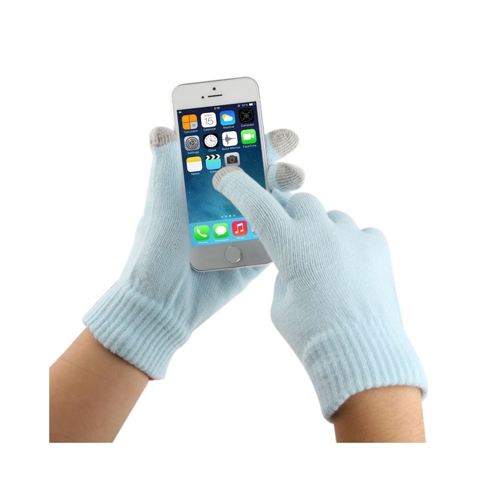 Wewoo - Gants tactiles pour iPad bleu l'pour iPhone, Galaxy, Huawei, Xiaomi, HTC, Sony, LG et d'autres dispositifs d'écran tactile bébé de trois doigts, - Autres accessoires smartphone