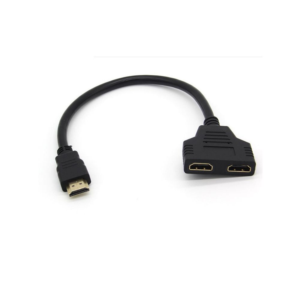 Shot - Adaptateur 2 ports Cable HDMI pour PC MEDION Television TV Console Gold 3D FULL HD 4K Ecran 1080p Rallonge (NOIR) - Autres accessoires smartphone