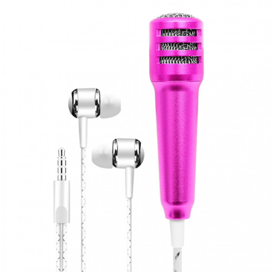 marque generique - 3,5 Mm Mini Microphone Micro écouteurs Vidéo Enregistrement Vocal Chantant Rose Rouge - Micros chant
