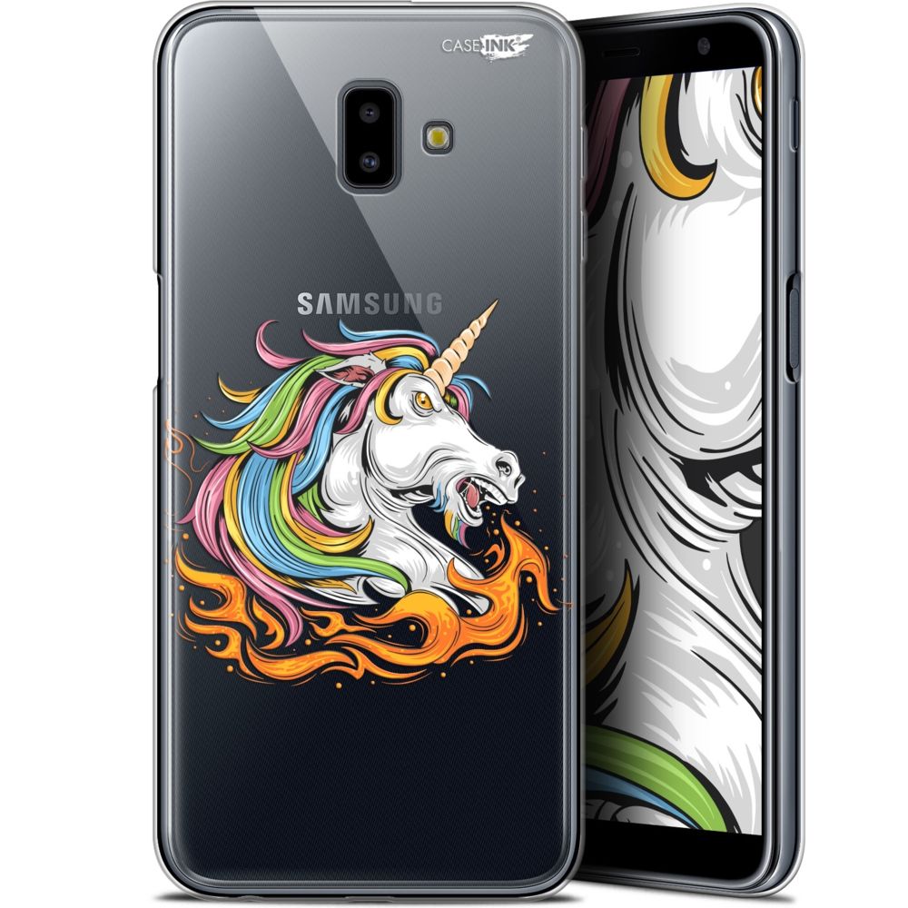 Caseink - Coque arrière Samsung Galaxy J6 Plus J6+ (6.4 ) Gel HD [ Nouvelle Collection - Souple - Antichoc - Imprimé en France] Licorne de Feu - Coque, étui smartphone