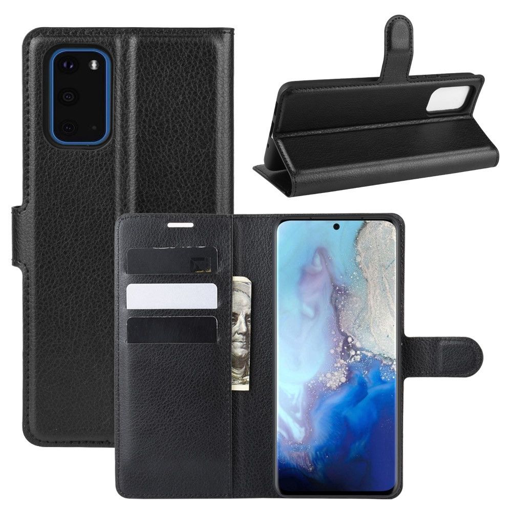 Wewoo - Housse Coque Pour Galaxy S11e Litchi Texture de protection à rabat horizontal avec support et fentes cartes et portefeuille noir - Coque, étui smartphone