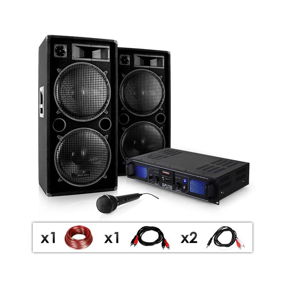 Electronic Star - DJ PA SET DJ-27 Ampli PA + 2 enceintes 2000W USB SD MP3 Electronic Star - Packs sonorisation