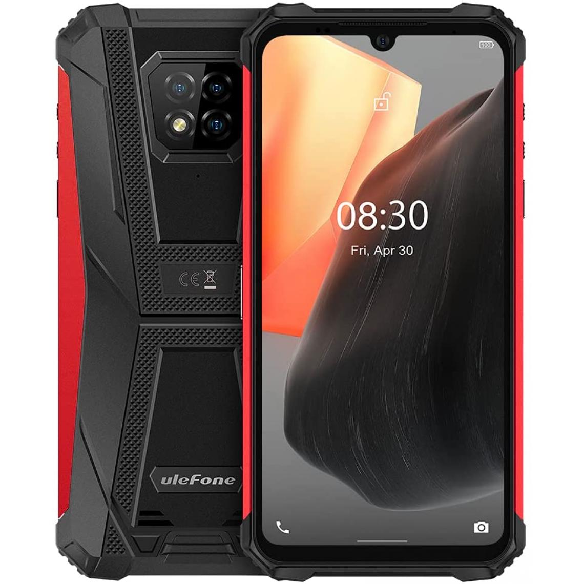 Universal - Ulefone Armor 8 pro Android 11 Smartphone robuste, 6,1 pouces HD + IP68 imperméable imperméable portable portable déverrouillé, helio P60 6 Go + 128 Go, caméra arrière à triple de 16mp, NFC Dual SIM, empreinte digitale rouge - Smartphone Android