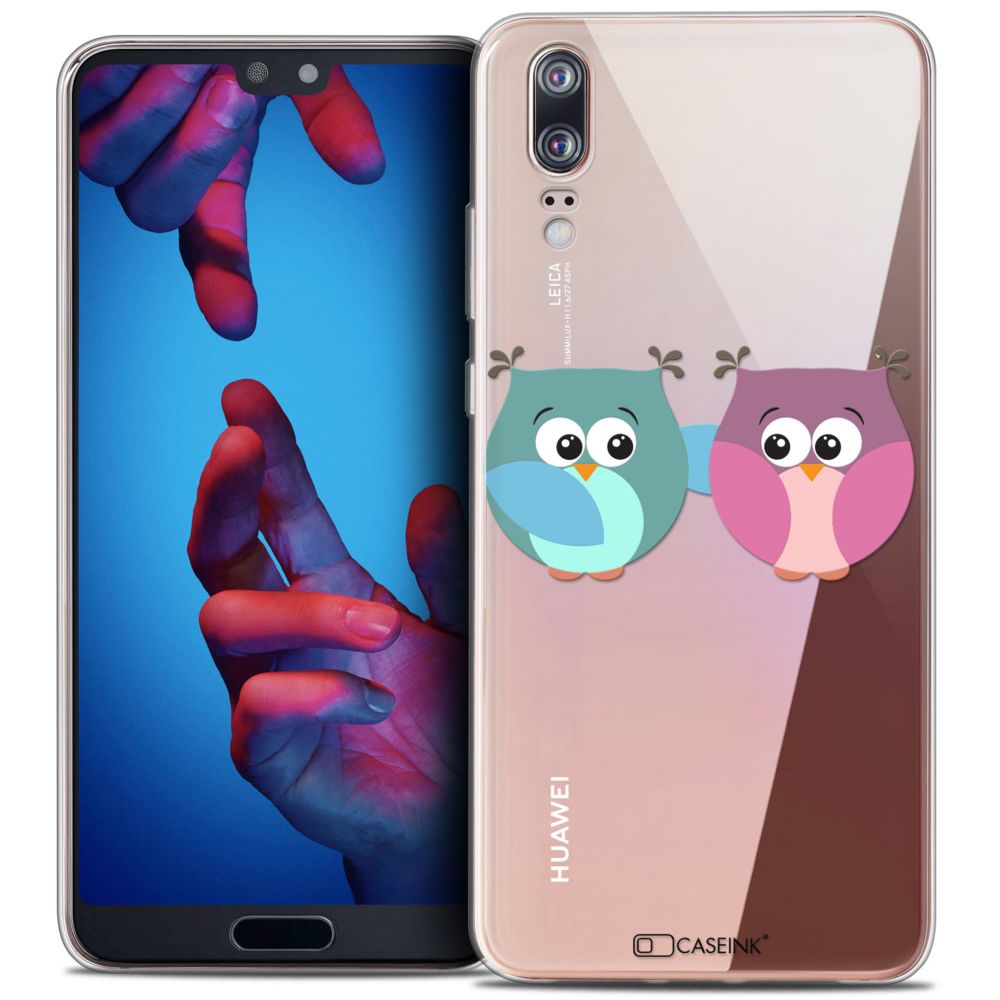 Caseink - Coque Housse Etui Huawei P20 (5.8 ) [Crystal Gel HD Collection Love Saint Valentin Design Hibous à deux - Souple - Ultra Fin - Imprimé en France] - Coque, étui smartphone