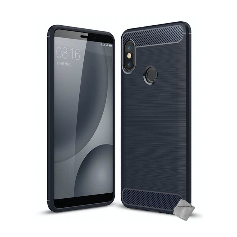 Htdmobiles - Housse etui coque silicone gel carbone pour Xiaomi Redmi Note 5 + verre trempe - BLEU FONCE - Autres accessoires smartphone