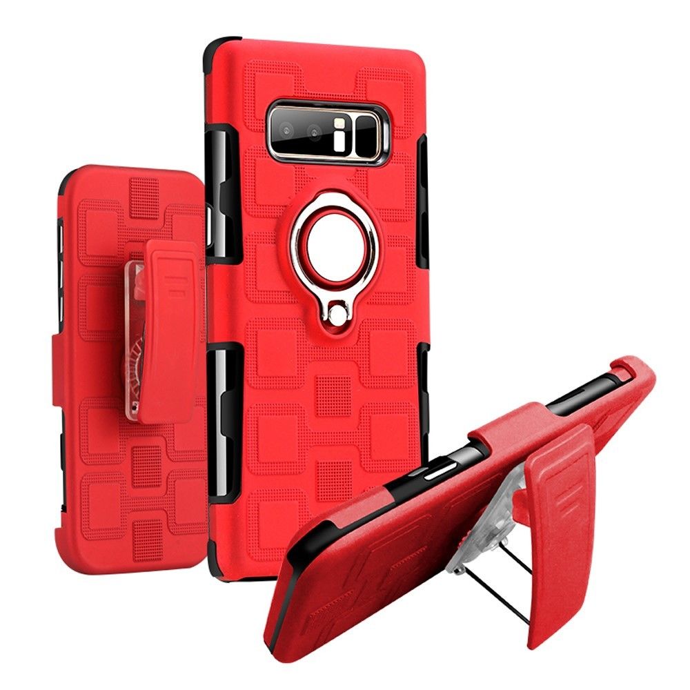 marque generique - Coque en TPU porte rouge avec clip ceinture pour Samsung Galaxy Note 8 - Autres accessoires smartphone