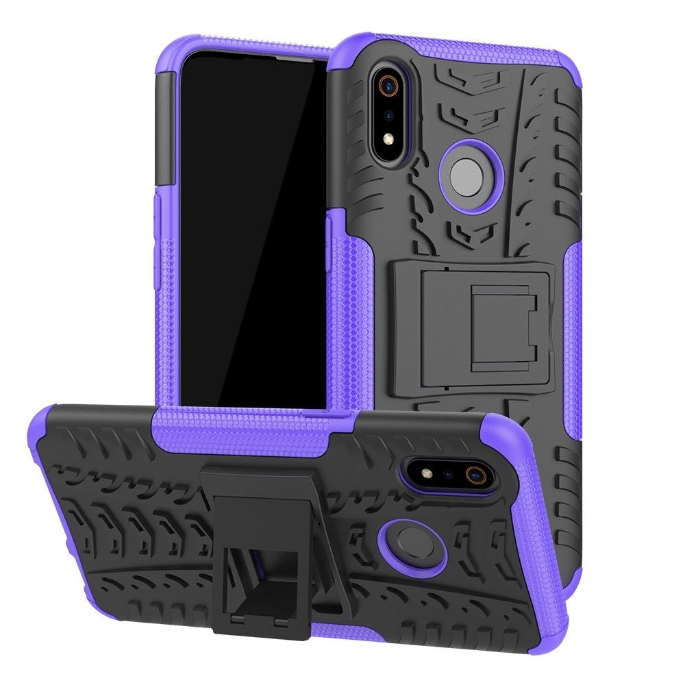 Wewoo - Coque Renforcée antichoc TPU + PC pour TPPO Realme 3 avec support violet - Coque, étui smartphone