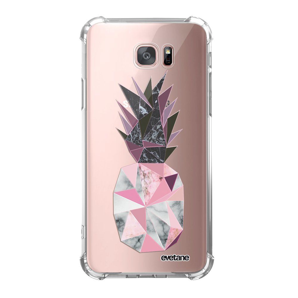Evetane - Coque Samsung Galaxy S7 Edge anti-choc souple avec angles renforcés transparente Ananas geometrique marbre Evetane - Coque, étui smartphone