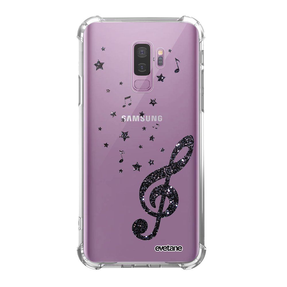 Evetane - Coque Samsung Galaxy S9 Plus anti-choc souple avec angles renforcés transparente Note de Musique Evetane - Coque, étui smartphone