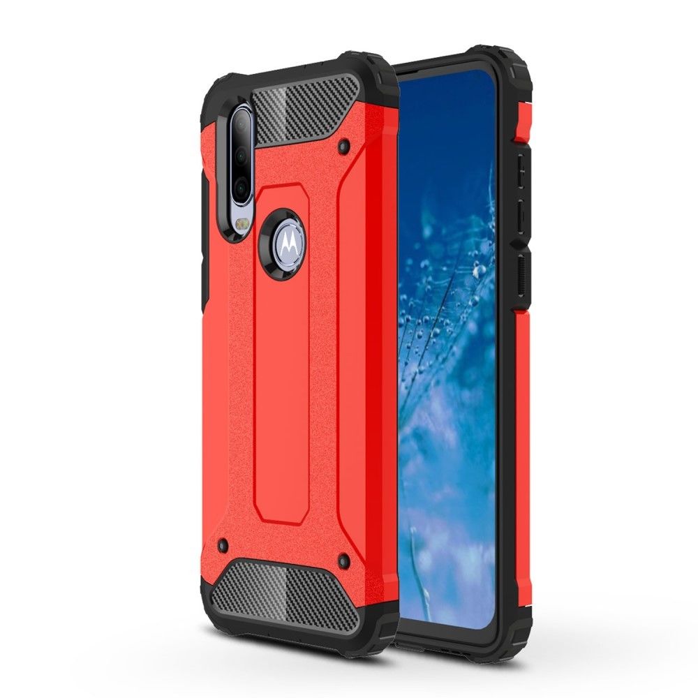 marque generique - Coque en TPU armure blindée hybride rouge pour votre Motorola P40 Power - Coque, étui smartphone