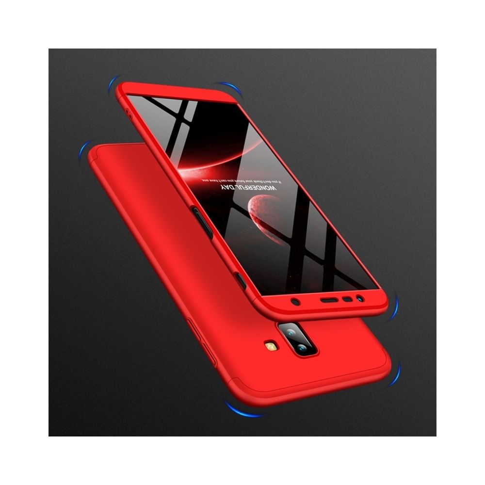 Wewoo - Coque Étui pour Samsung Galaxy J6 + à trois étages, pleine couverture (rouge) - Coque, étui smartphone