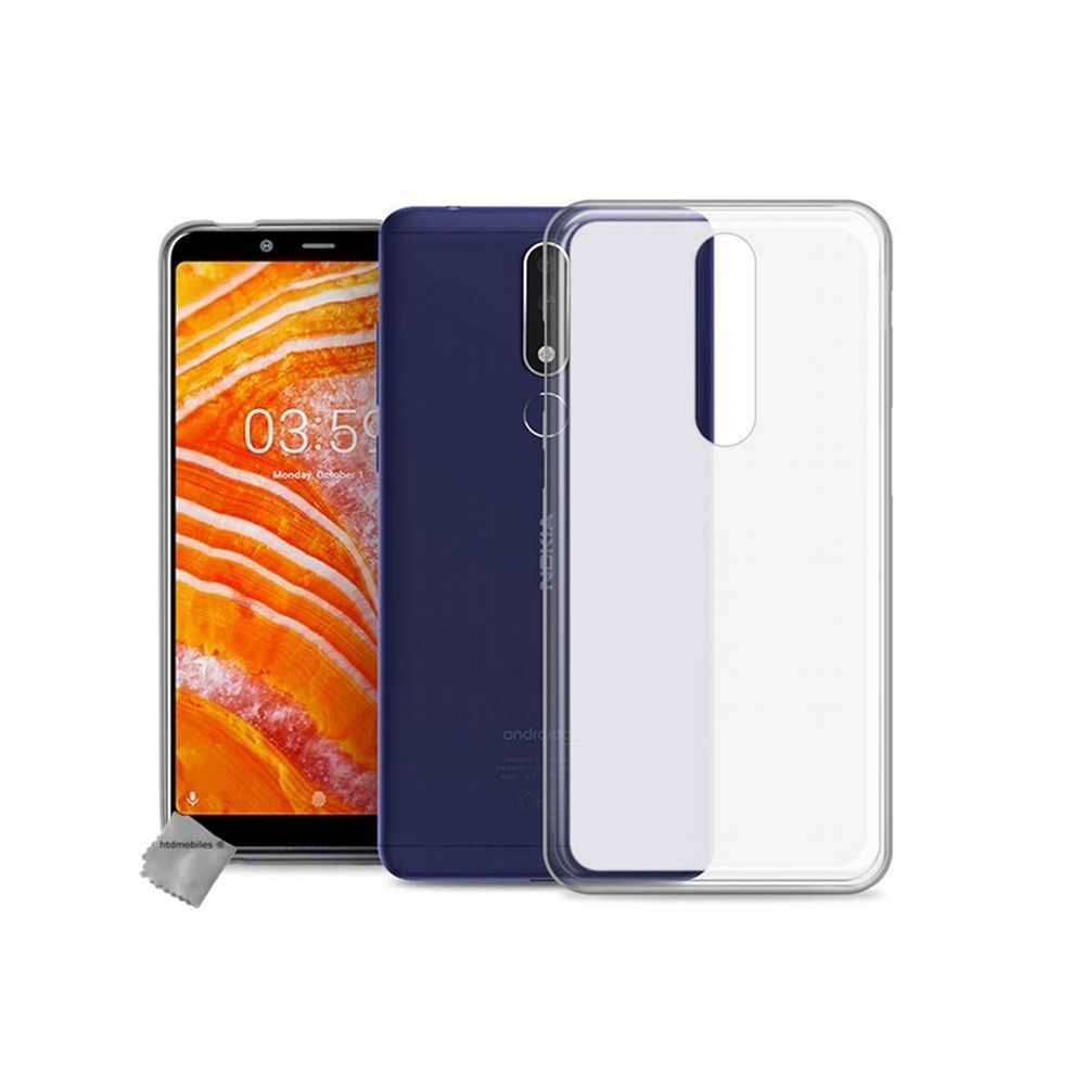 Htdmobiles - Housse etui coque pochette silicone gel fine pour Nokia 3.1 Plus (2019) + verre trempe - BLANC TRANSPARENT - Autres accessoires smartphone