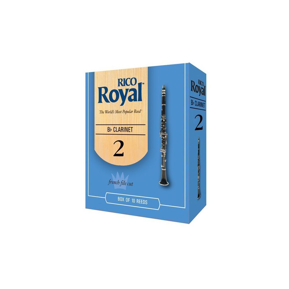 Rico - Boîte de 10 anches Rico Royal pour clarinette force 2 - Accessoires instruments à vent