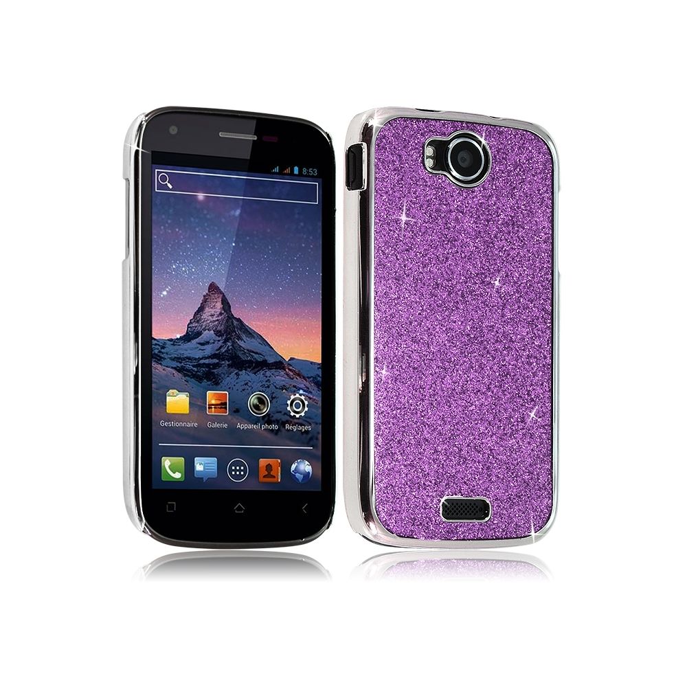 Karylax - Housse Etui Coque Rigide pour Wiko Cink Peax Style Paillette Couleur Violet - Autres accessoires smartphone
