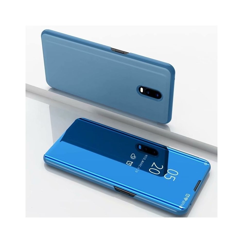 Wewoo - Coque Rigide Étui à rabat en cuir avec miroir de galvanoplastie pour OnePlus 7 Pro support bleu ciel - Coque, étui smartphone
