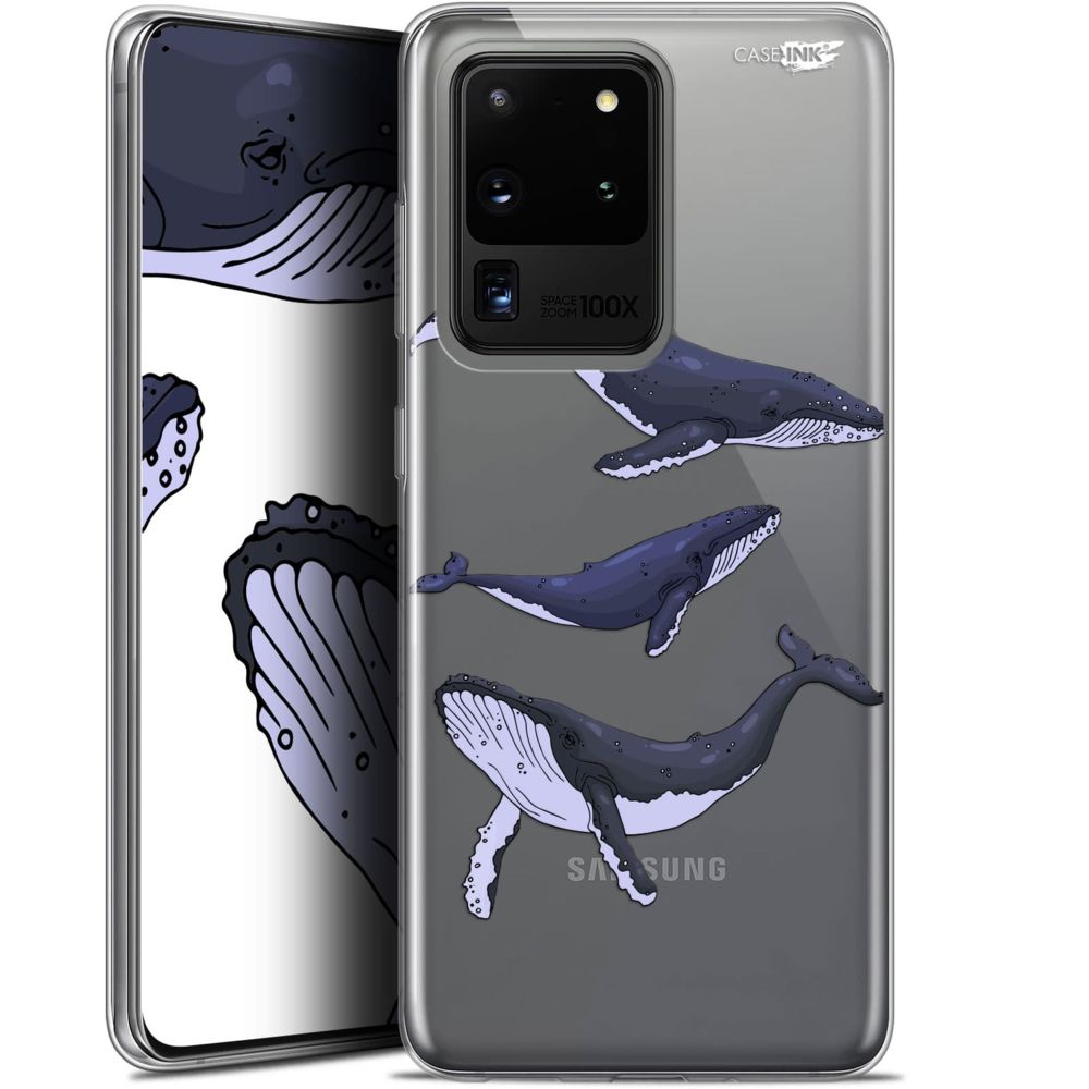 Caseink - Coque arrière Samsung Galaxy S20 Ultra (6.9 ) Gel HD [ Nouvelle Collection - Souple - Antichoc - Imprimé en France] Les 3 Baleines - Coque, étui smartphone