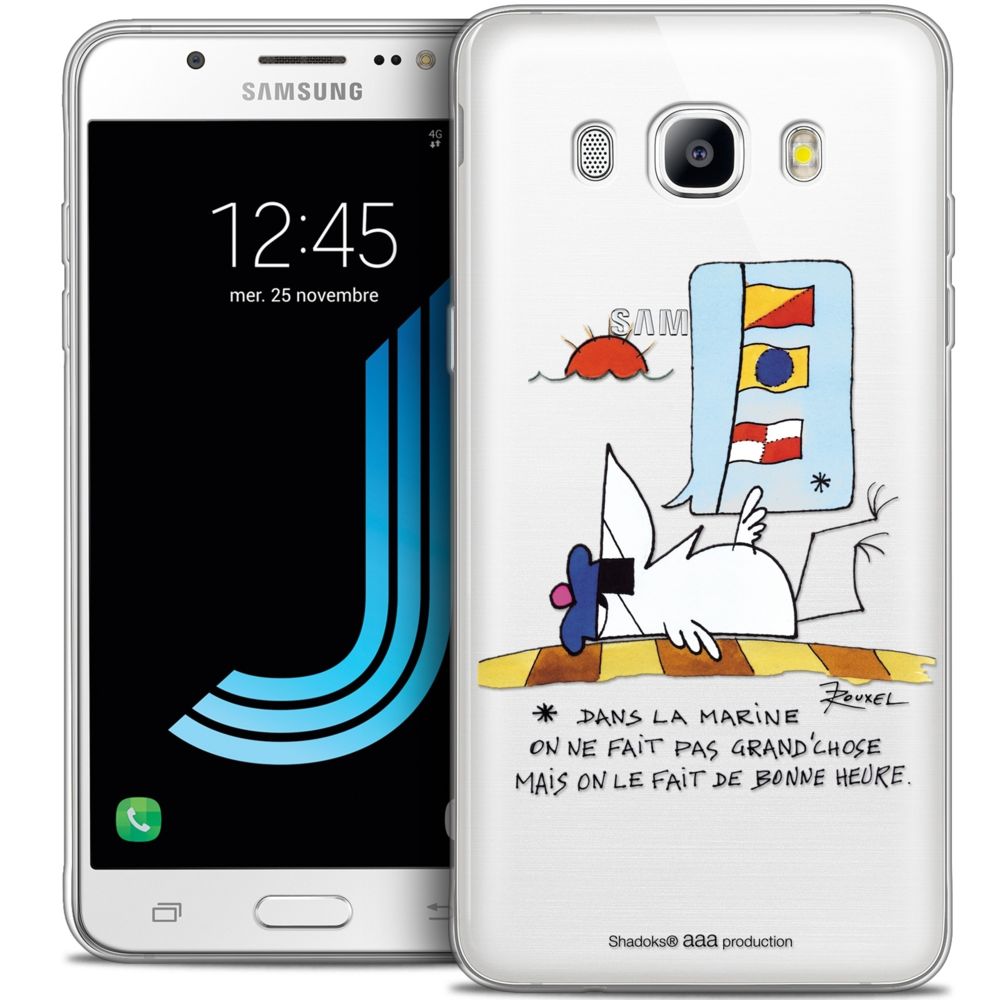 Caseink - Coque Housse Etui Samsung Galaxy J7 2016 (J710) [Crystal HD Collection Les Shadoks ? Design La Marine - Rigide - Ultra Fin - Imprimé en France] - Coque, étui smartphone